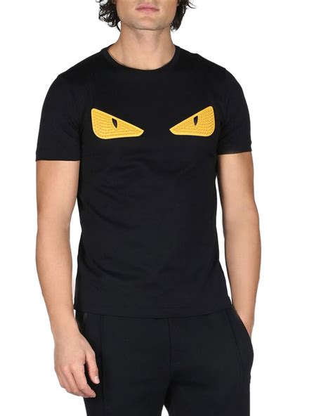 fendi t shirt monster eyes blaxk|Fendi crewneck t shirt.